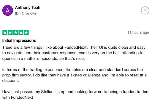 Fundednext trustpilot review 2