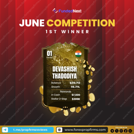 Devashish Thadodiya Wins FundedNext June Competition!