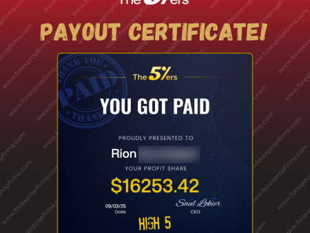 Payout Certificate Awarded by The 5%ers!