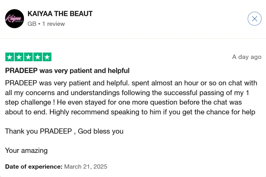 Trustpilot review 1 - alpha capital group